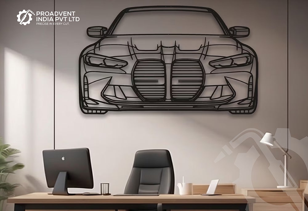 BMW Car Metal Wall Art in Office