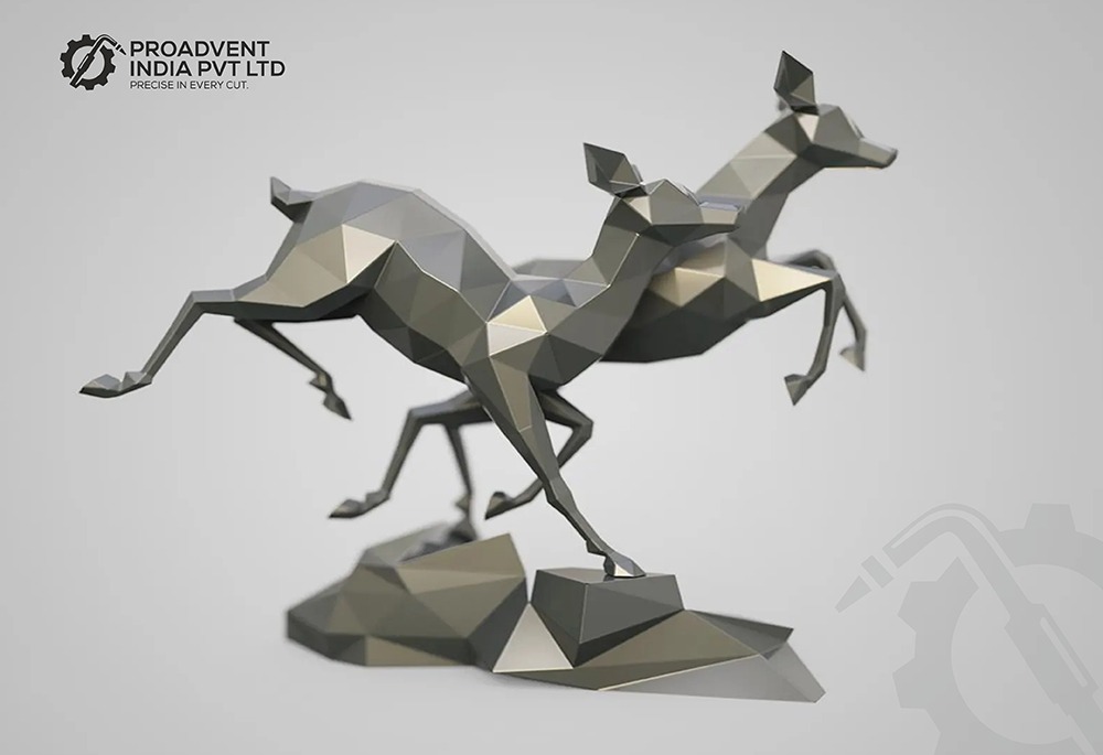 Polygonal Deer Sculptures
