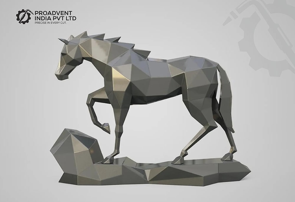 Polygonal Horse Sculpture